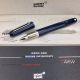 Perfect Replica Montblanc Stainless Steel Clip Dark Blue M Marc Rollerball Pen (3)_th.jpg